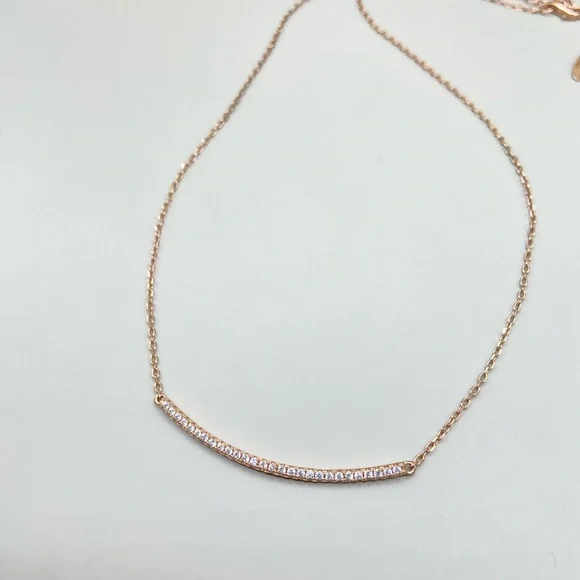 Dyadema Rose Gold Crystal Smile Necklace - Picture 2 of 5